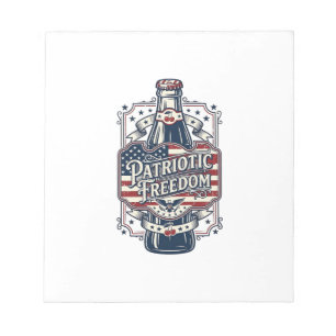 Patriottisch kersenfrisdrank retro vector grafisch notitieblok
