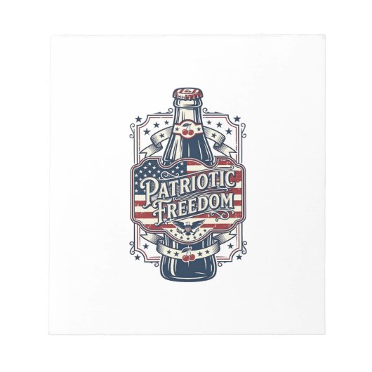 Patriottisch kersenfrisdrank retro vector grafisch notitieblok (Voorkant)