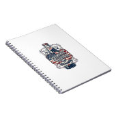 Patriottisch kersenfrisdrank retro vector grafisch notitieboek (Rechterzijde)