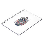 Patriottisch kersenfrisdrank retro vector grafisch notitieboek (Linkerzijde)