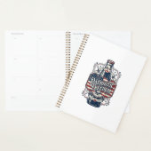 Patriottisch kersenfrisdrank retro vector grafisch planner (Display)