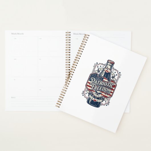 Patriottisch kersenfrisdrank retro vector grafisch planner (Display)