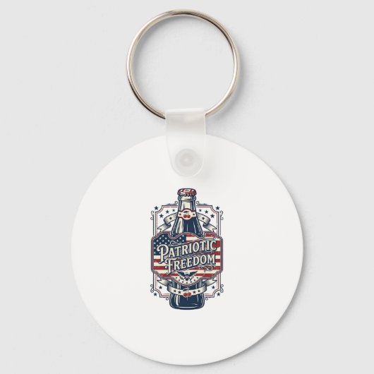 Patriottisch kersenfrisdrank retro vector grafisch sleutelhanger (Voorkant)
