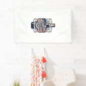 Patriottisch kersenfrisdrank retro vector grafisch spandoek (Insitu)