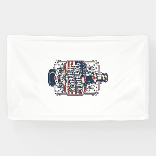 Patriottisch kersenfrisdrank retro vector grafisch spandoek (Horizontaal)