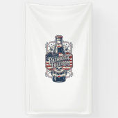Patriottisch kersenfrisdrank retro vector grafisch spandoek (Verticaal)