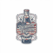 Patriottisch kersenfrisdrank retro vector grafisch sticker (Voorkant)