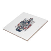 Patriottisch kersenfrisdrank retro vector grafisch tegeltje (Zijkant)