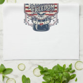 Patriottisch kersenfrisdrank retro vector grafisch theedoek (Gevouwen)