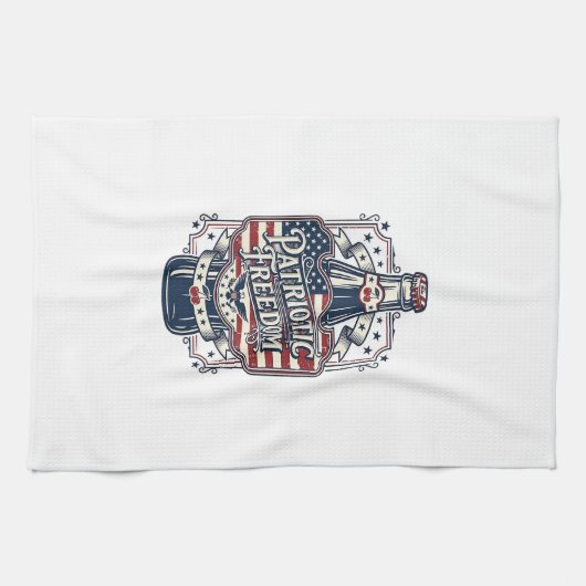Patriottisch kersenfrisdrank retro vector grafisch theedoek (Horizontaal)
