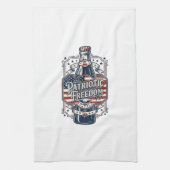 Patriottisch kersenfrisdrank retro vector grafisch theedoek (Verticaal)