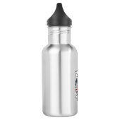 Patriottisch kersenfrisdrank retro vector grafisch waterfles  (Links)