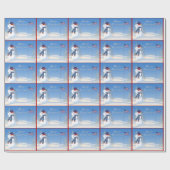 Patriottisch kerstinpakpapier - Snowman Salute Cadeaupapier (Vlak)