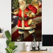 Patriottisch kerstman/ kunstPoster Poster (Thuiskantoor)