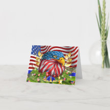 Patriottisch kerstmis American Eagle Note Card