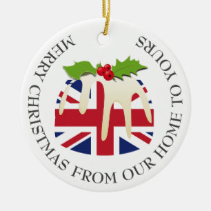 Patriottisch   Kerstmis   BRITISH UK FLAG Keramisch Ornament