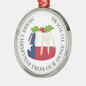 Patriottisch | Kerstmis met | TEXAS-VLAG Metalen Ornament (Links)