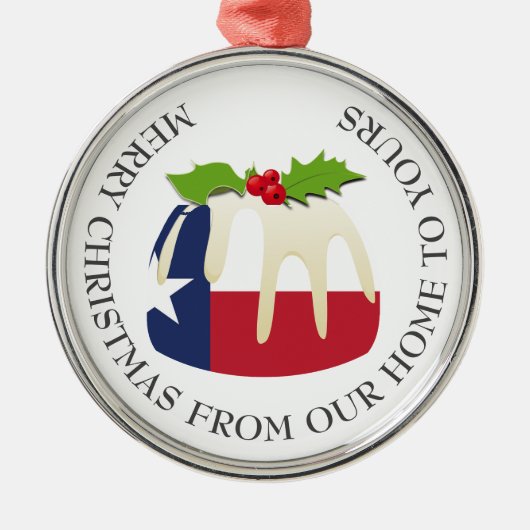 Patriottisch | Kerstmis met | TEXAS-VLAG Metalen Ornament (Voorkant)
