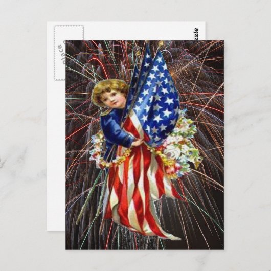 patriottisch kind en modern vuurwerk, ZSSG Briefkaart (Voorkant / Achterkant)