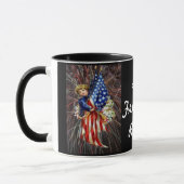 patriottisch kind en vuurwerk mok (Links)