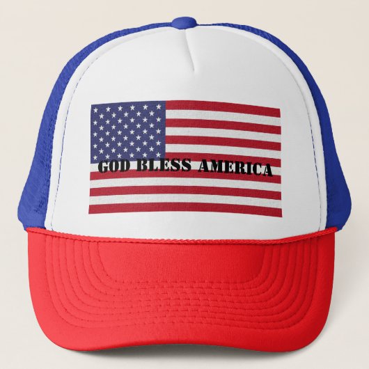 Patriottisch klassiek en krachtig God zegene Ameri Trucker Pet (Voorkant)