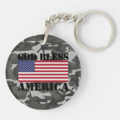 Patriottisch Klassiek en machtig God Zonder Amerik Sleutelhanger (Achterkant)