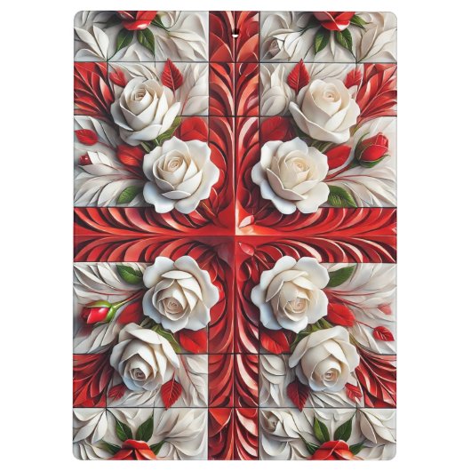 Patriottisch Klembord met Engels Rozen Design (Achterkant)