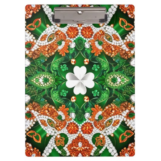 Patriottisch Klembord met Ierse kleuren Klaverblad (Voorkant)
