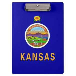 Patriottisch Klembord met vlag van Kansas, Verenig