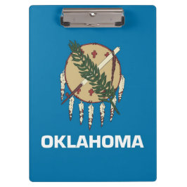 Patriottisch klembord met vlag van Oklahoma, Veren