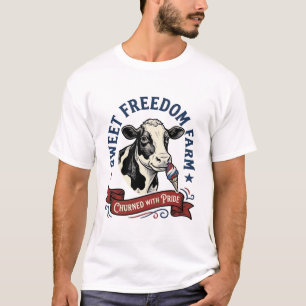 Patriottisch Koe Shirt Vintage IJssalon Boerderij