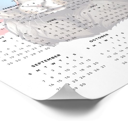 Patriottisch Konijn Rood Wit en Blauw 2025 Kalende Poster (Hoek)