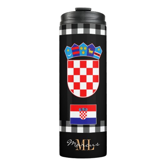 Patriottisch Kroatië reist Mug, Kroatische vlag Thermosbeker (Voorkant)