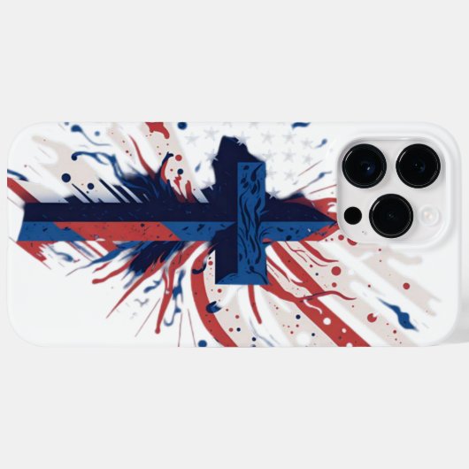 Patriottisch Kruis Case-Mate iPhone Case (Achterkant (horizontaal))