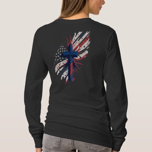Patriottisch Kruis - een symbool van geloof en vri T-shirt (Achterkant)