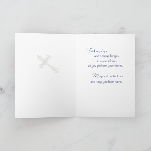 Patriottisch kruis en vlag bedankkaart (Binnen)