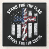 Patriottisch Kruis Glazen Onderzetter (Voorkant)