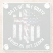 Patriottisch Kruis Glazen Onderzetter (Achterkant)