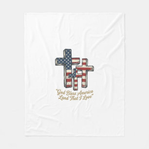 Patriottisch kruis God zegene Amerika shirt ontwer Fleece Deken