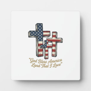 Patriottisch kruis God zegene Amerika shirt ontwer Fotoplaat