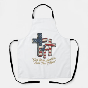 Patriottisch kruis God zegene Amerika shirt ontwer Schort