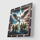 patriottisch kruis militair eerbetoon vierkante klok (Hoek)