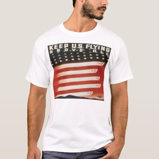  patriottisch kunstwerk - U.S. blijven vliegen T-shirt (Voorkant)