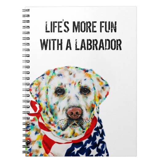 Patriottisch labrador Notitieboek 6,5 x 8,75 inch (Voorkant)