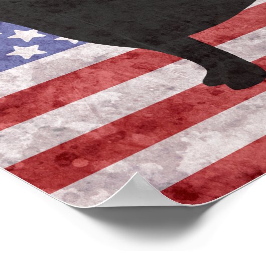 Patriottisch labrador Outline 4th of Juli Poster (Hoek)