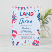 Patriottisch Land van de Drie Verjaardagen Uitnodi Kaart (Staand voorkant)