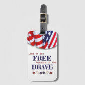 Patriottisch land van de Vrije Bunting Bagagelabel (Voorkant (verticaal))