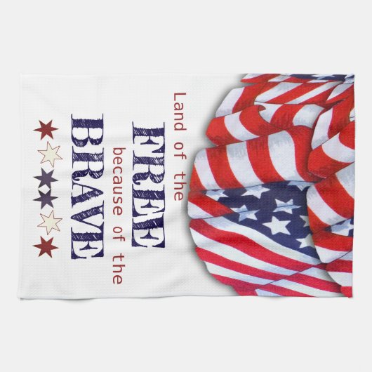 Patriottisch land van de Vrije Bunting Theedoek (Horizontaal)