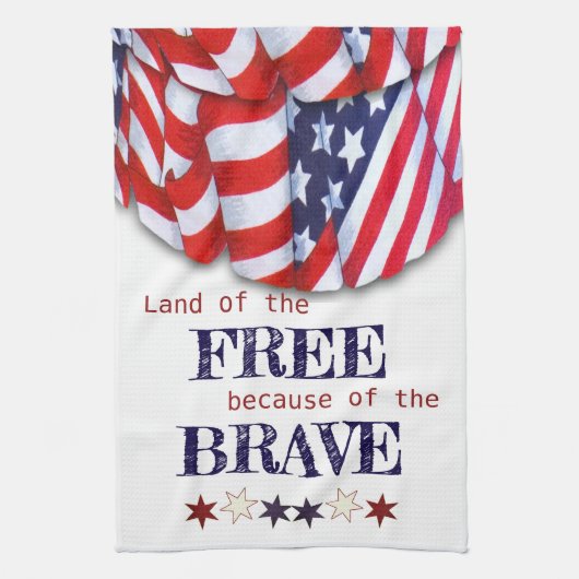 Patriottisch land van de Vrije Bunting Theedoek (Verticaal)