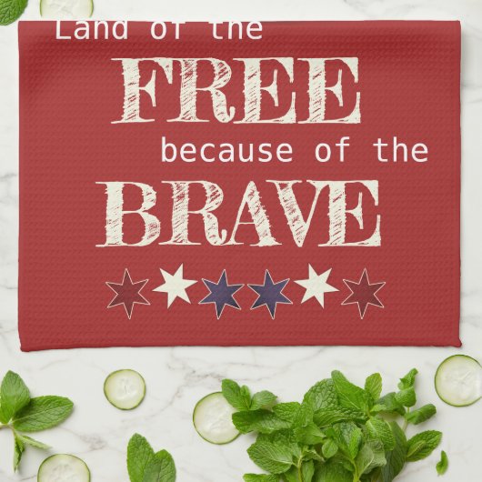 Patriottisch land van de Vrije Rode Blauwe Bunting Theedoek (Gevouwen)